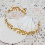 Custom Name Cuff Bracelet – Stainless Steel, Gold / Rose Gold / Silver