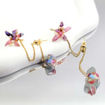 Flower Ear Cuff Chain Earrings