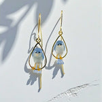 Pair of bird-shaped earrings on a light background