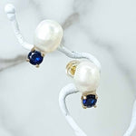 Freshwater Pearl & Birthstone Stud Earrings