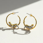 Leopard Enamel Hoop Earrings
