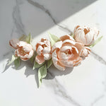 Handcrafted Blush Peony Floral Hair Comb