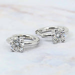 S925 Platinum Plated Lab Grown Moissanite Round Cut Diamond Hoop Earrings