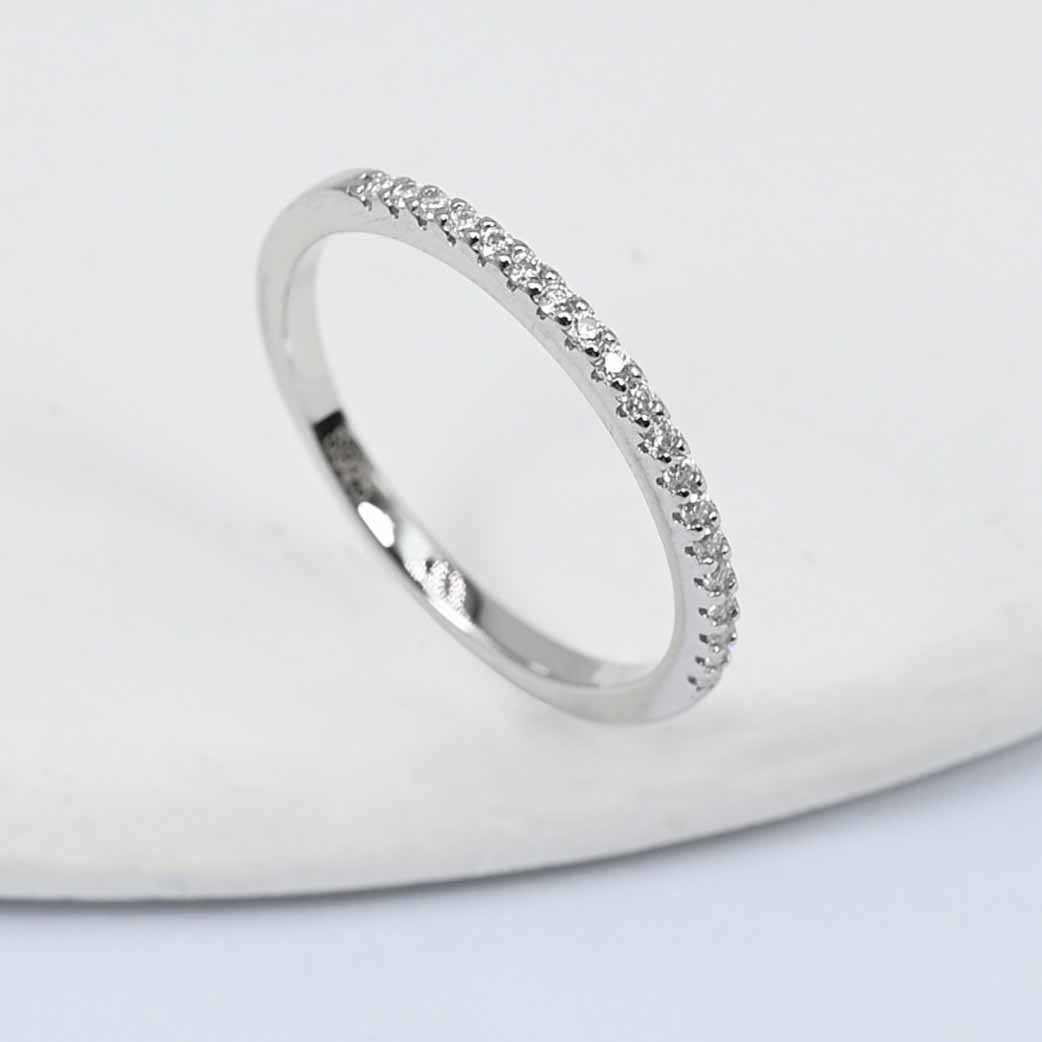 Sterling Silver Brilliant Cut Lab Grown Diamond Claw Set Eternity Band 0.50ct , S925 Moissanite Ring
