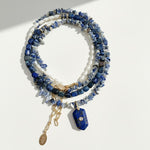 A2K London blue lapis lazuli and sodalite layered gemstone necklace with pendant