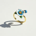 Ring with a floral design on a light background