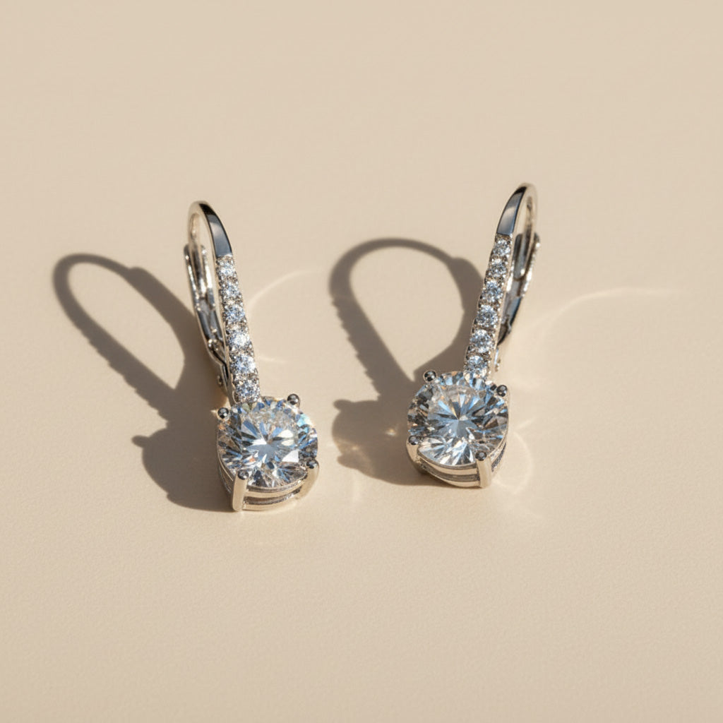 1ct Moissanite Drop Earrings