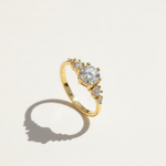 1ct Moissanite Ring with Graduated Accent Stones