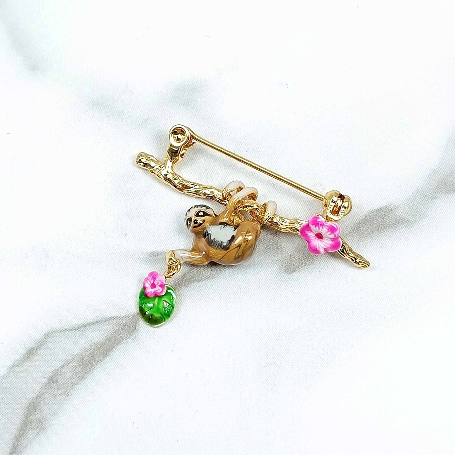 Handpainted Enamel Slog Brooch