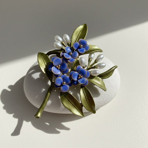 Blue Forget-Me-Not Brooch