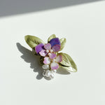 Botanical orchid brooch with resin flowers
