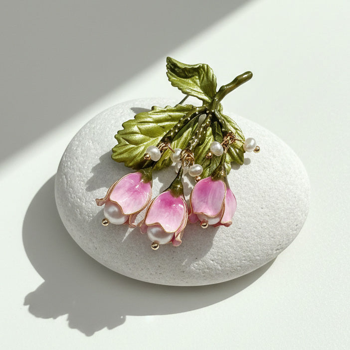 Hand-Painted Floral Brooch 