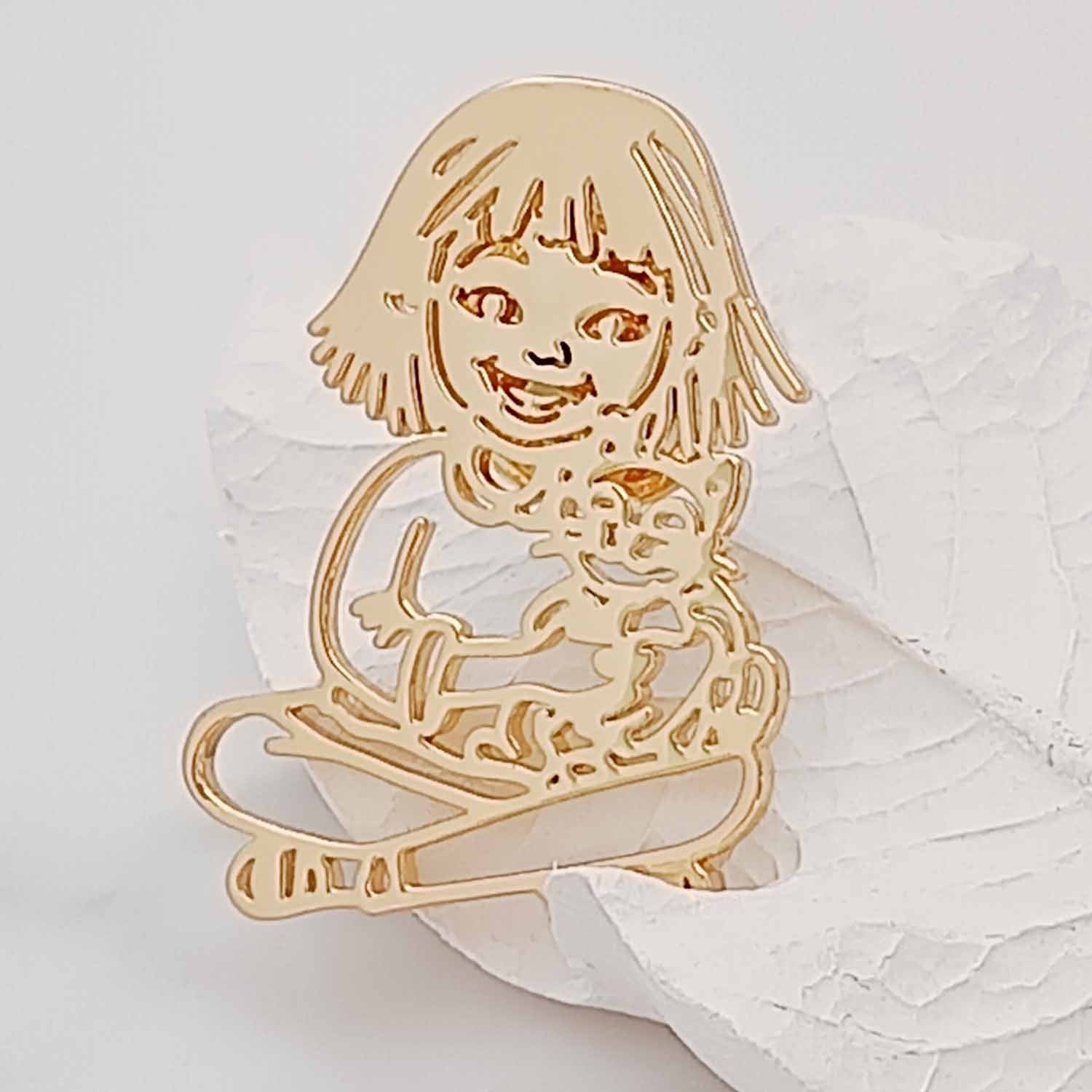 Custom Drawing Brooch – Personalised Stainless Steel Pin