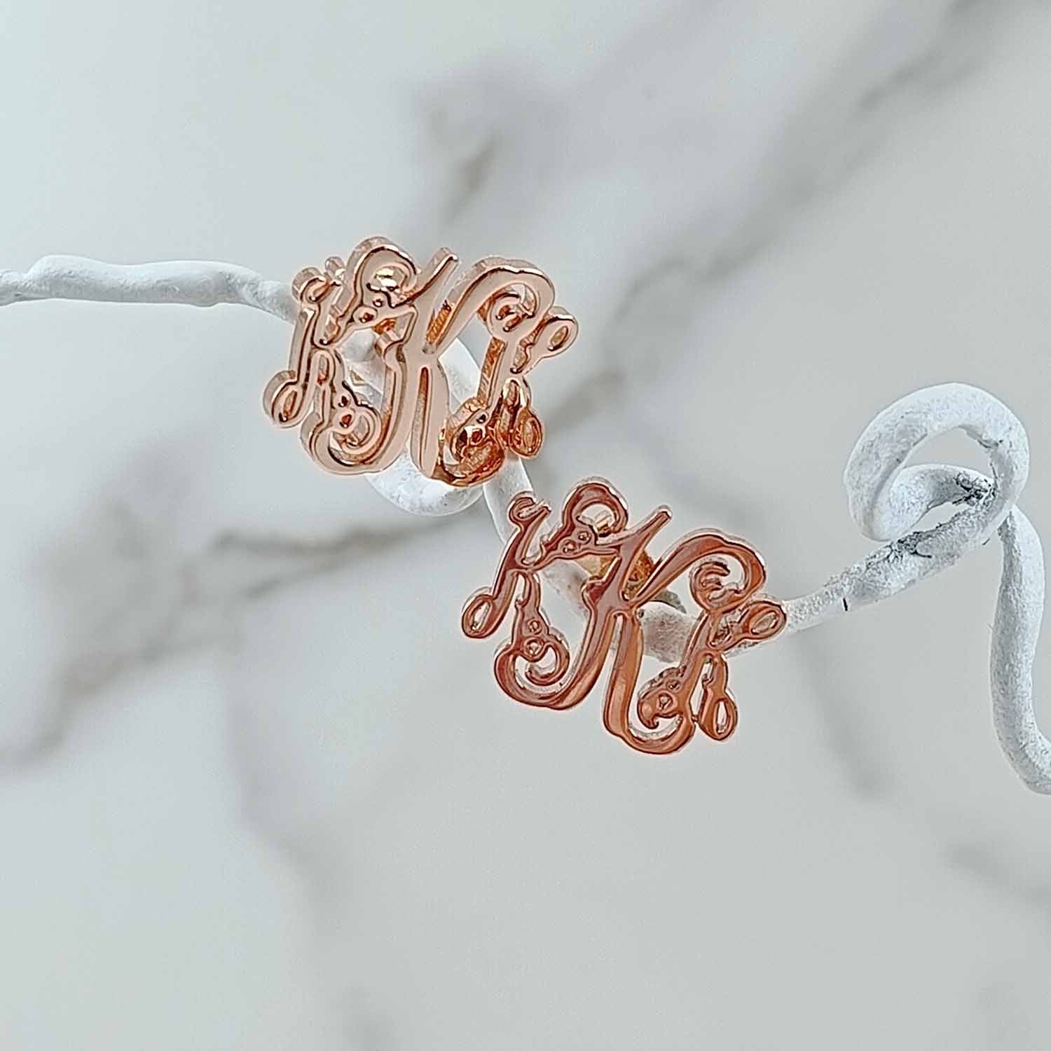 Custom A-Z Monogram Stud Earrings – Stainless Steel, 3 Colors