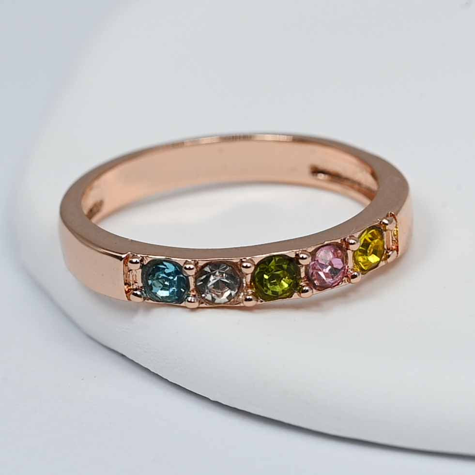 Custom Birthstone Ring with Up to 10 Stones – 3 Plating Colors