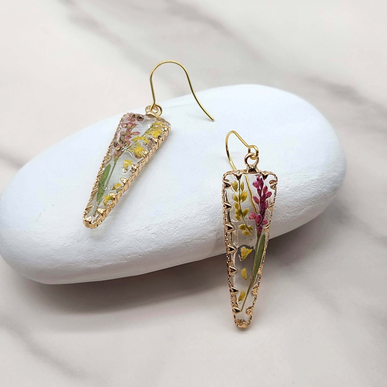 Pressed Flower Hook Earrings