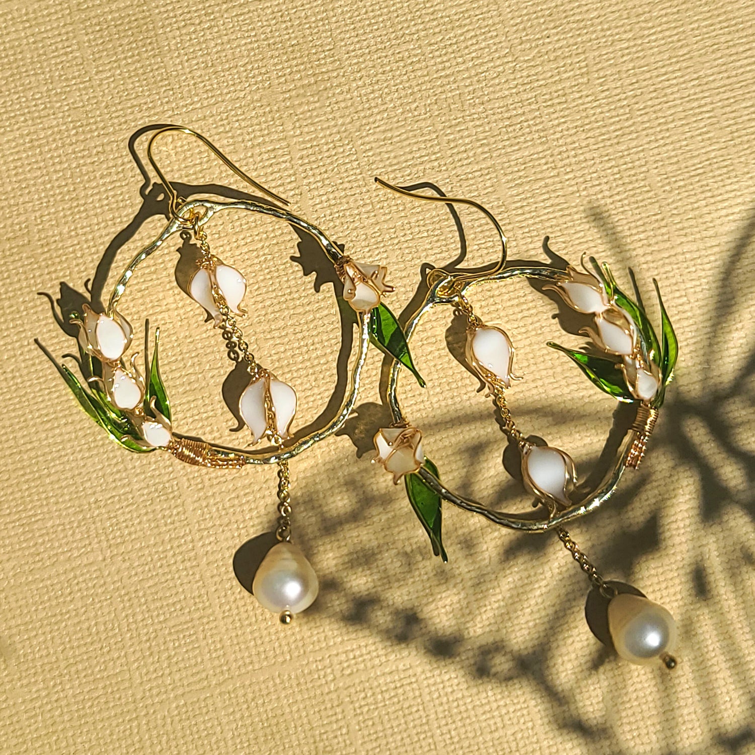 Lilly Of The Valley Hoop Earrings