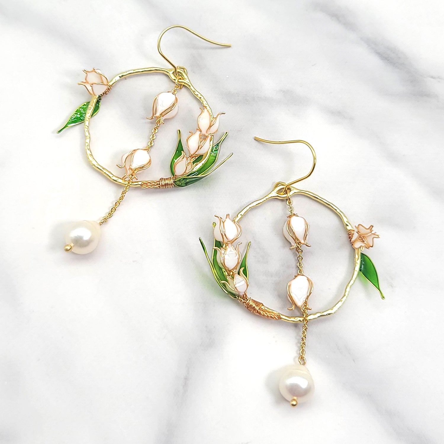 Lilly Of The Valley Hoop Earrings