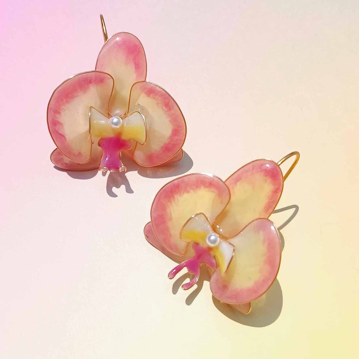 Pink Orchid Earrings