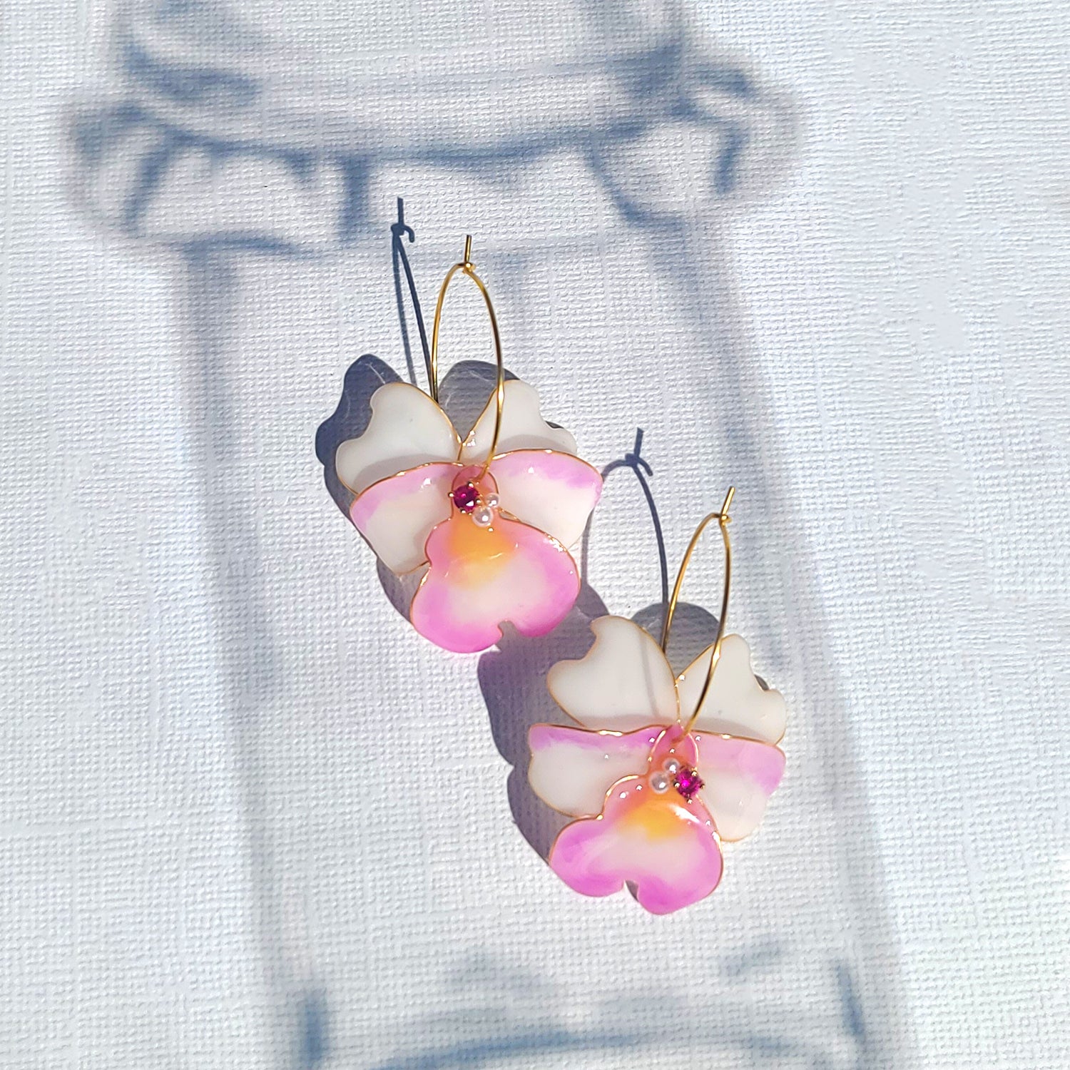 Orchid Hoop Earrings