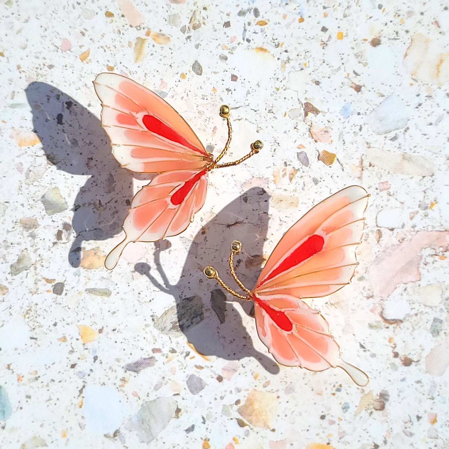 Pink Butterfly Post Earrings