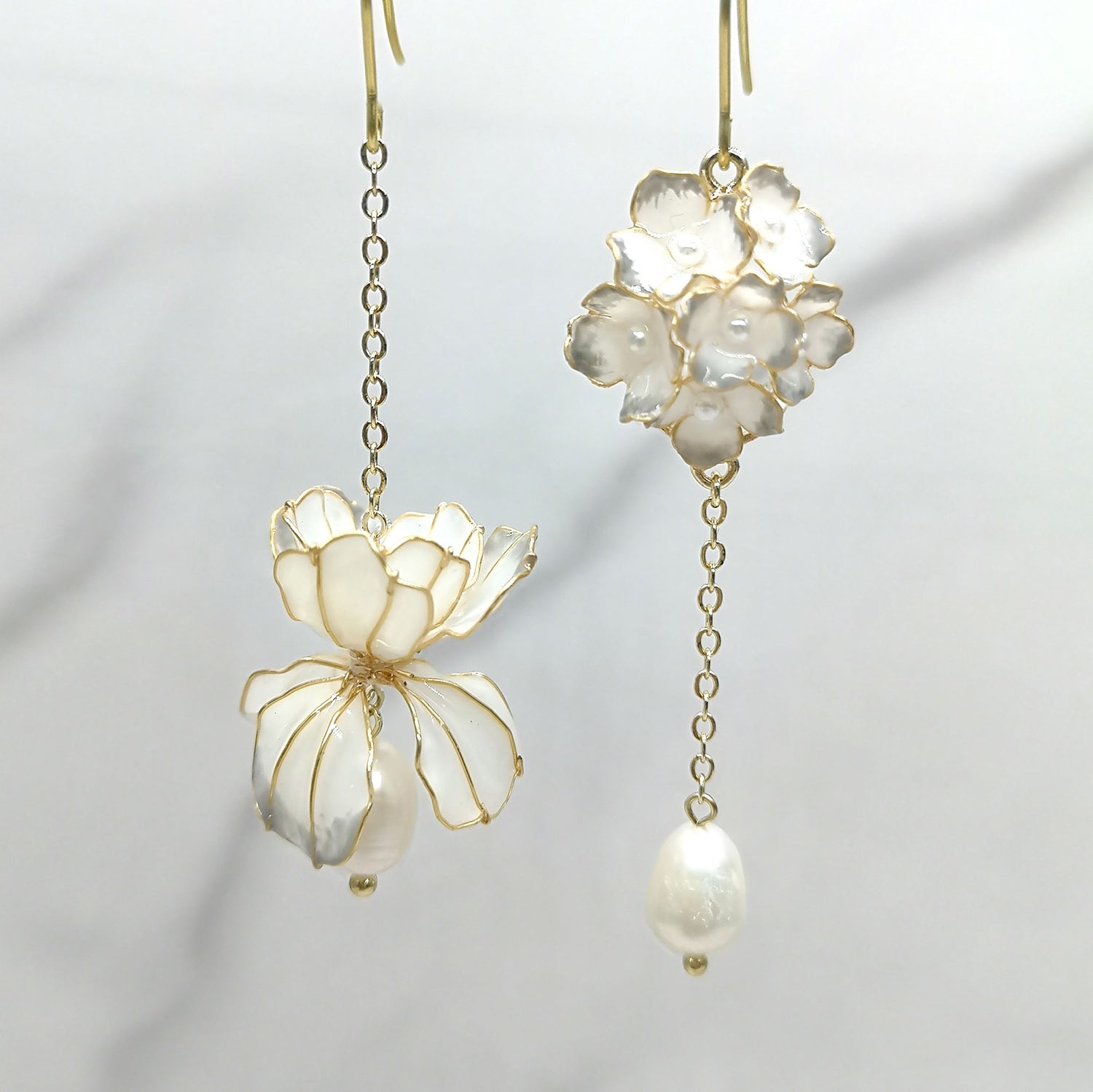 Handpainted Resin Pearl Drop Earrings