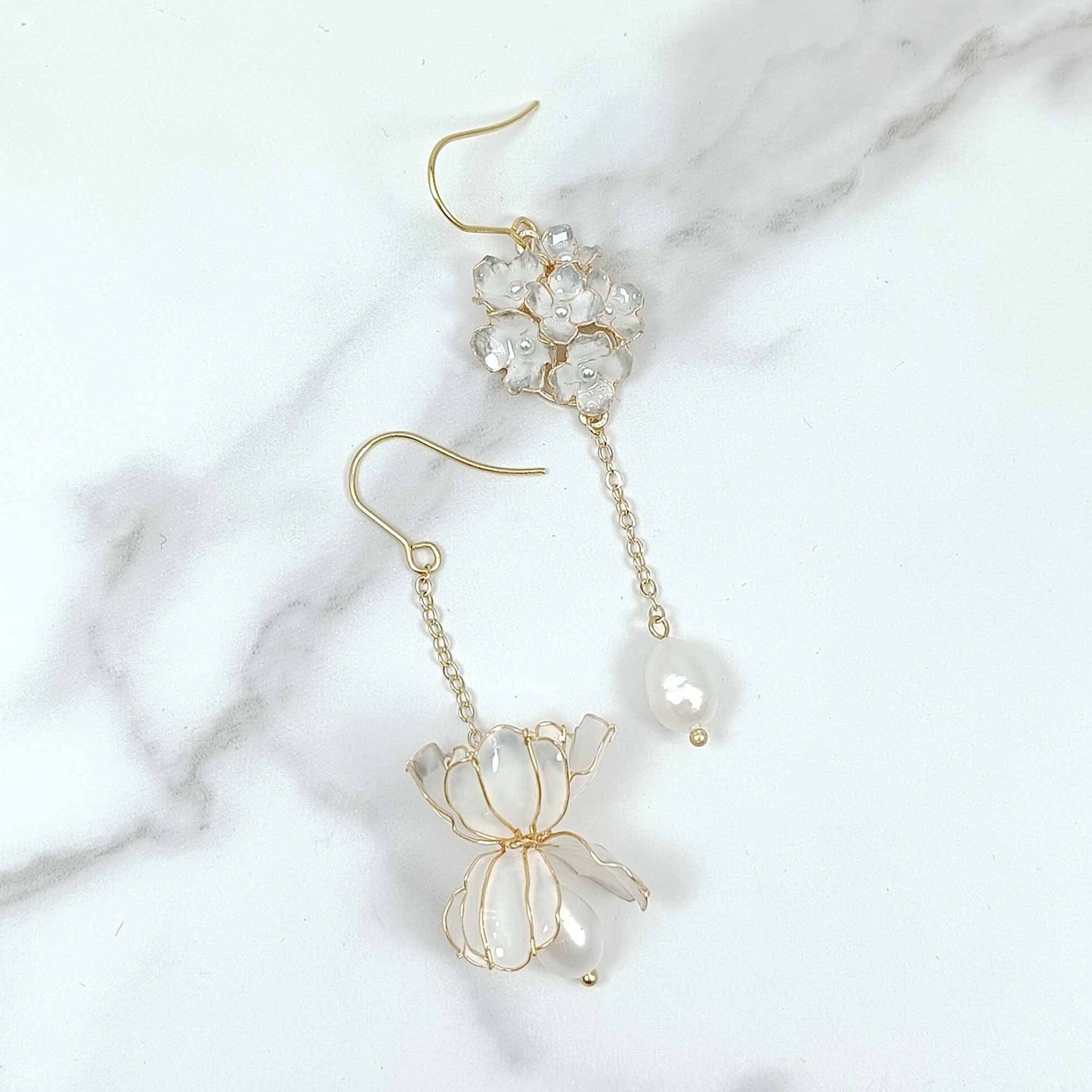 Handpainted Resin Pearl Drop Earrings