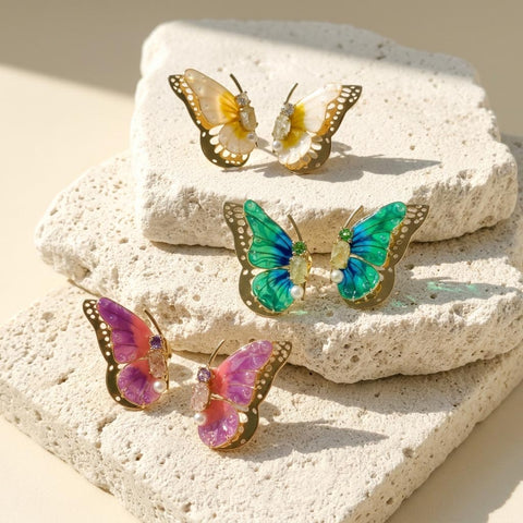 Butterfly Birthstone Studs