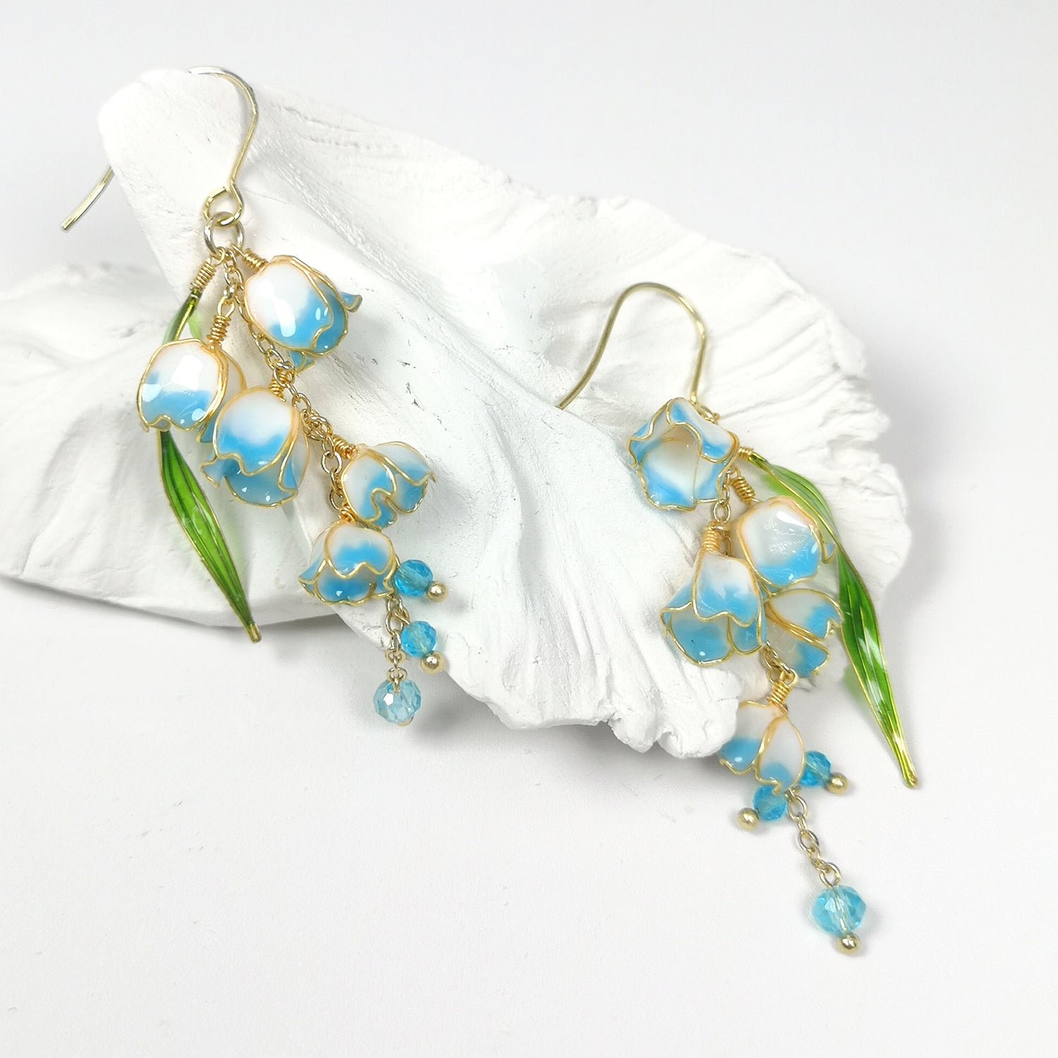 Handpainted Lily of the Valley Earrings