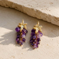 Amethyst Grape Earrings
