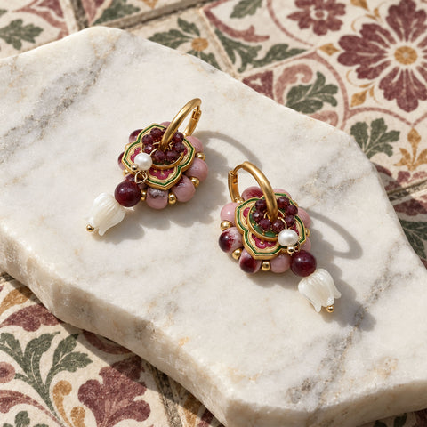 Garnet & Tulip Convertible Earrings