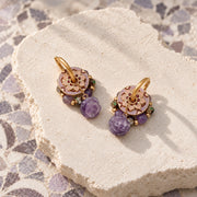 Amethyst Rose Convertible Hoops