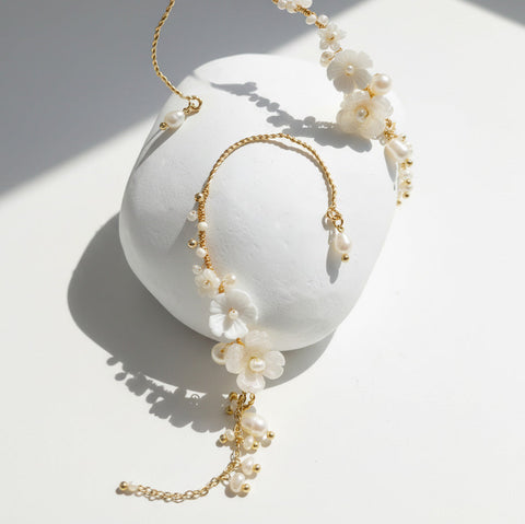 Floral Pearl Ear Climbers