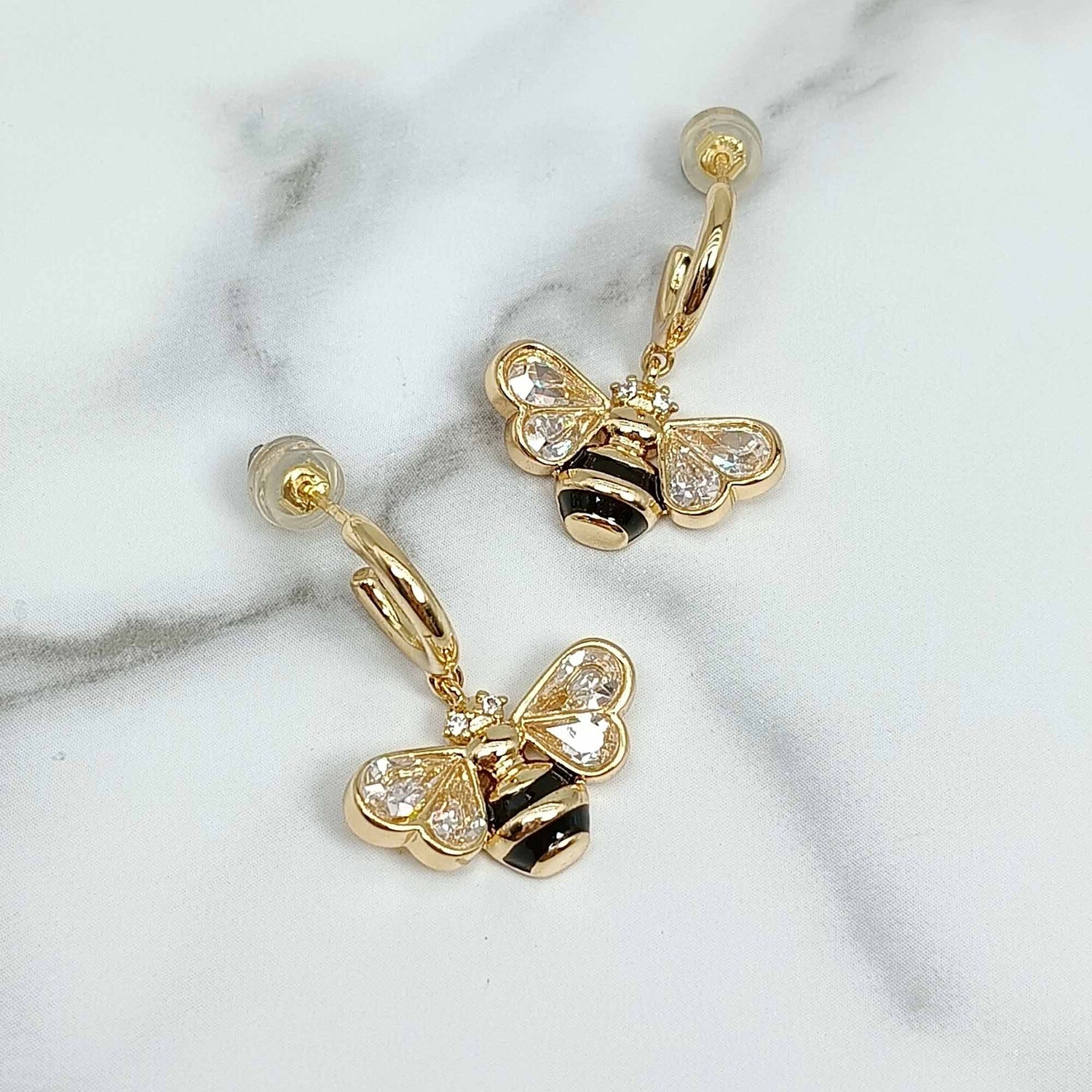 Huggie Earrings Bee Dangle Drop Earrings