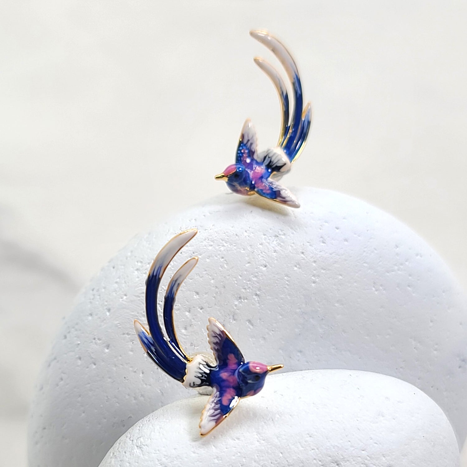 Bird of Paradise Swooping Earrings
