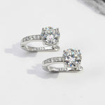 Sterling silver hoop earrings with 2ct lab-grown diamonds and pavé accents