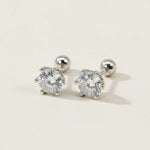 Top-grade lab-grown moissanite stud earrings in platinum plating, sparkling 2.0 ct total weight