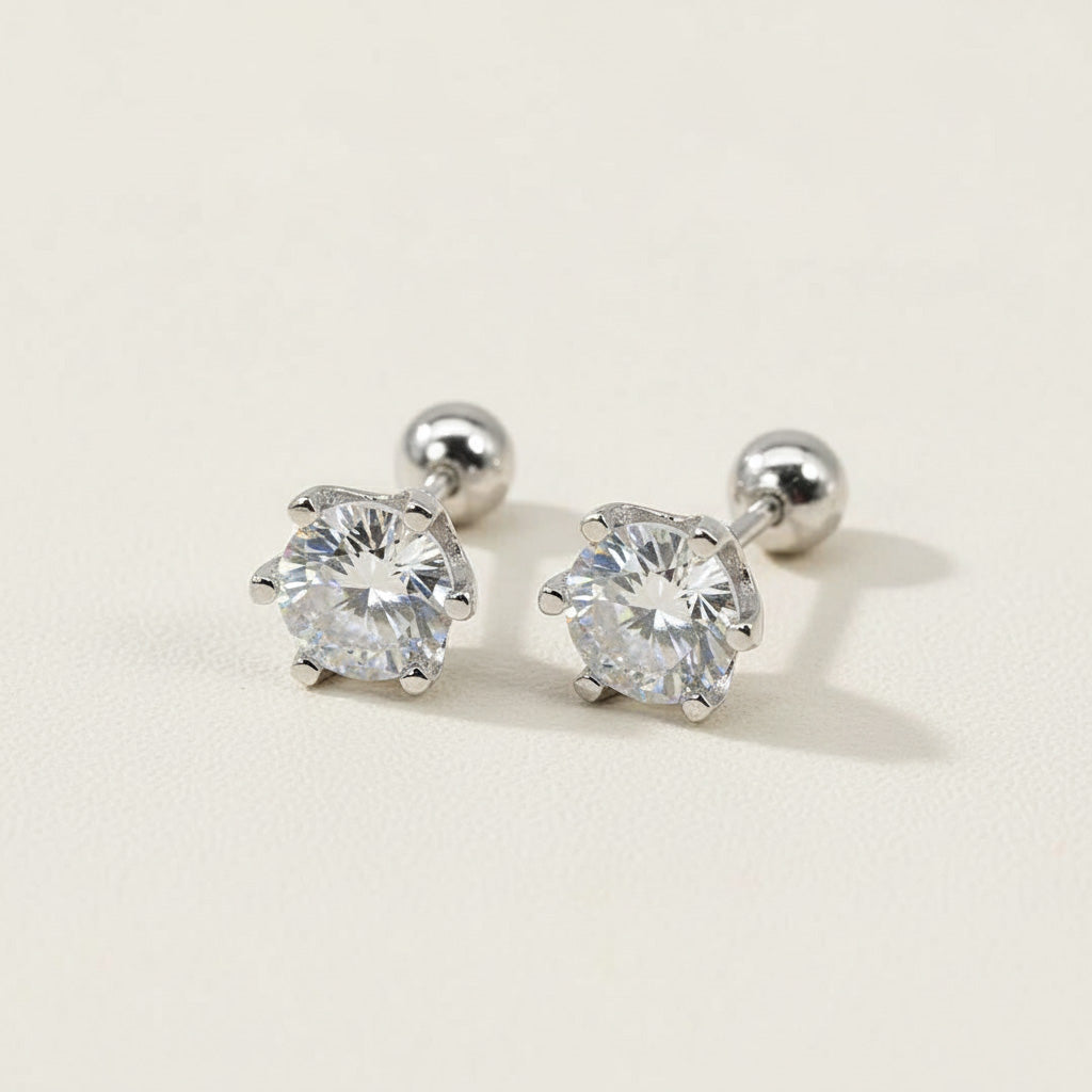 Top-grade lab-grown moissanite stud earrings in platinum plating, sparkling 2.0 ct total weight