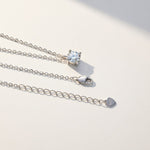 Elegant moissanite necklace with 1.5ct total weight on a 45+5cm chain