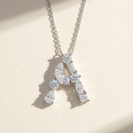 letter pendant necklace A moissanite jewelry
