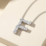 letter pendant necklace F moissanite jewelry