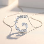 Diamond necklace letter "G" on a light background
