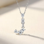 letter pendant necklace J moissanite jewelry
