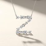Diamond necklace with a 'Z' design on a light background