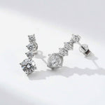 Elegant silver drop earrings featuring 4 round lab-grown diamonds, 2.0ct total, classic design