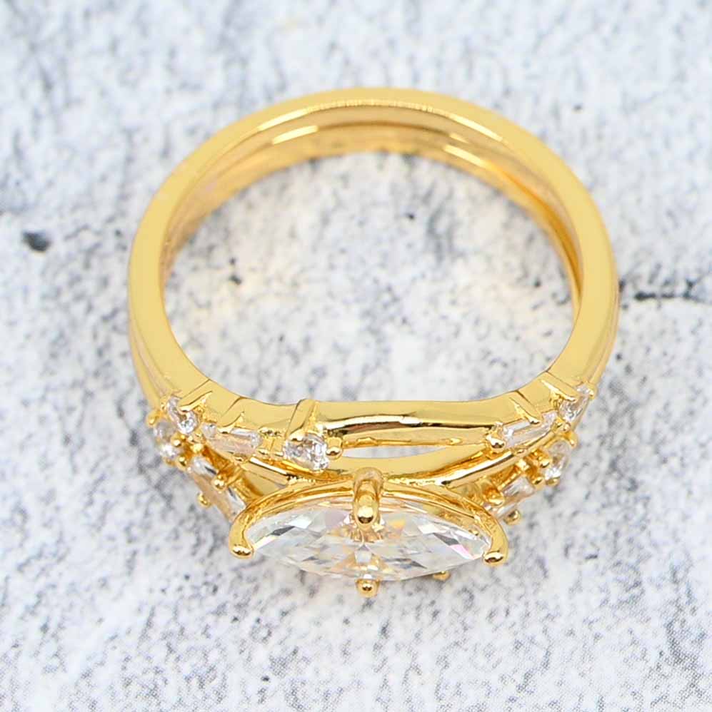 Gold Plated Sterling Silver Lab Grown Diamond Ring Set , S925 Moissanite Set of 3 Stackable Rings
