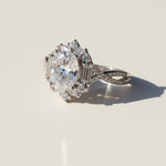 2ct lab grown moissanite ring in platinum plated sterling silver
