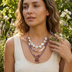 Amethyst & Pearl Convertible Statement Necklace