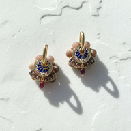 Cloisonné Garnet Earrings