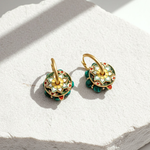 Convertible Cloisonné, Malachite & Pearl Multi-Way Hoop Earrings